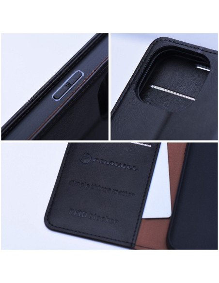 FORCELL F-PROTECT RFID Blocker Book pour IPHONE 13 noir