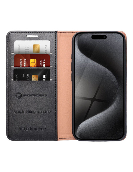 FORCELL F-PROTECT RFID Blocker Book pour IPHONE 14 noir