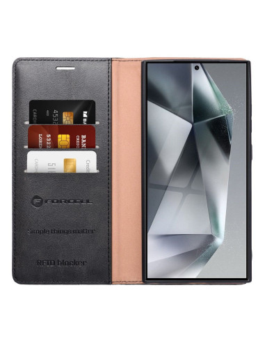 FORCELL F-PROTECT RFID Blocker Book pour SAMSUNG A54 noir
