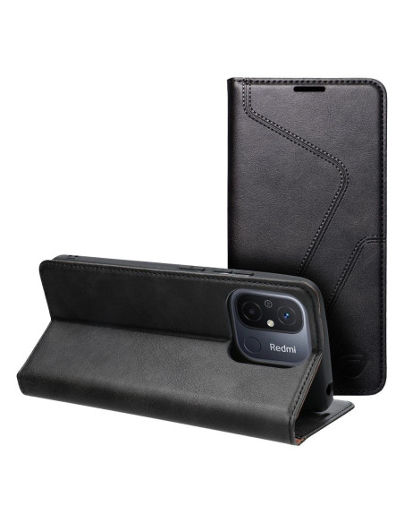 FORCELL F-PROTECT RFID Blocker Book pour XIAOMI REDMI 12c noir