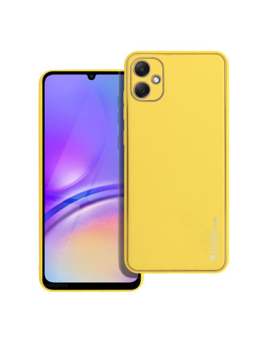 Etui LEATHER Case en cuir pour SAMSUNG Galaxy A05 JAUNE