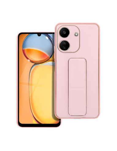 Etui LEATHER Case Kickstand pour XIAOMI Redmi 13C / POCO C65 ROSE