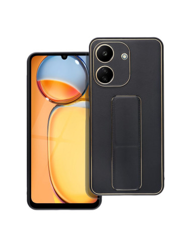 Etui LEATHER Case Kickstand pour XIAOMI Redmi 13C / POCO C65 NOIR