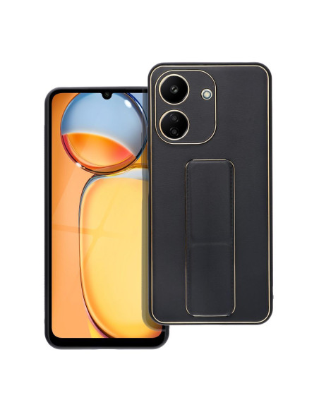 Etui LEATHER Case Kickstand pour XIAOMI Redmi 13C / POCO C65 NOIR