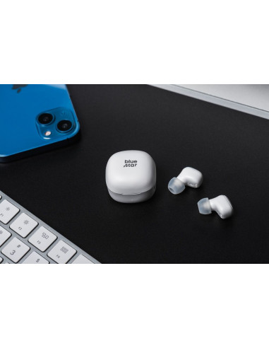 BLUE STAR Écouteurs stéréo sans fil / bluetooth TWS Mini A19 blanc