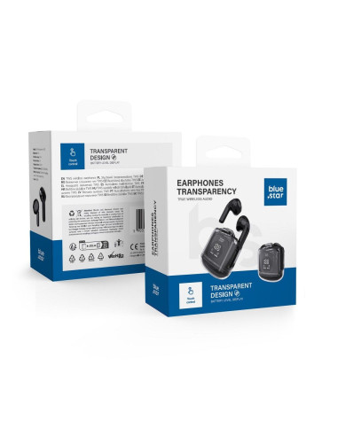 BLUE STAR Écouteurs stéréo sans fil / bluetooth TWS Transparency Fi22 noir