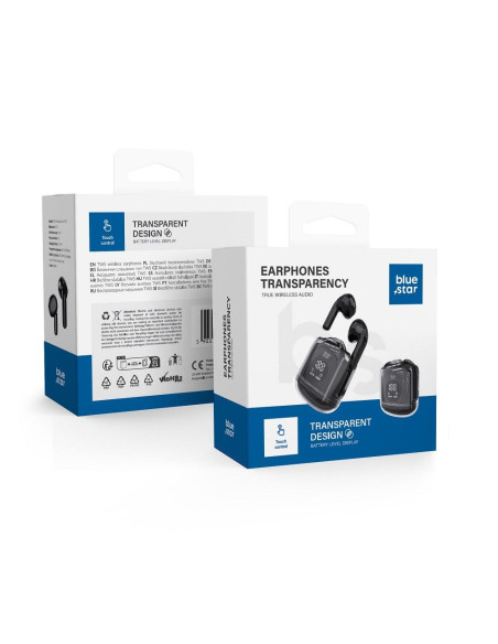BLUE STAR Écouteurs stéréo sans fil / bluetooth TWS Transparency Fi22 noir