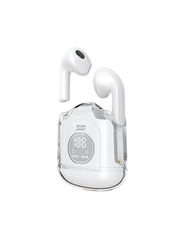 BLUE STAR Écouteurs stéréo sans fil / bluetooth TWS Transparency Fi22 blanc