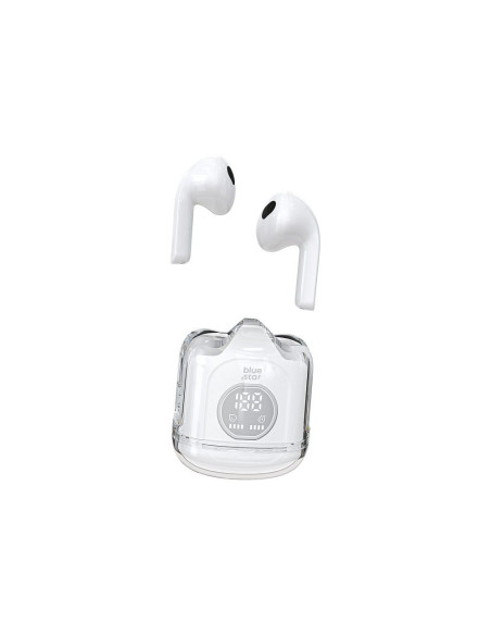 BLUE STAR Écouteurs stéréo sans fil / bluetooth TWS Transparency Fi22 blanc