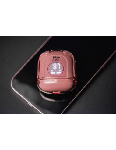 BLUE STAR Écouteurs stéréo sans fil / bluetooth TWS Transparency Fi22 rose
