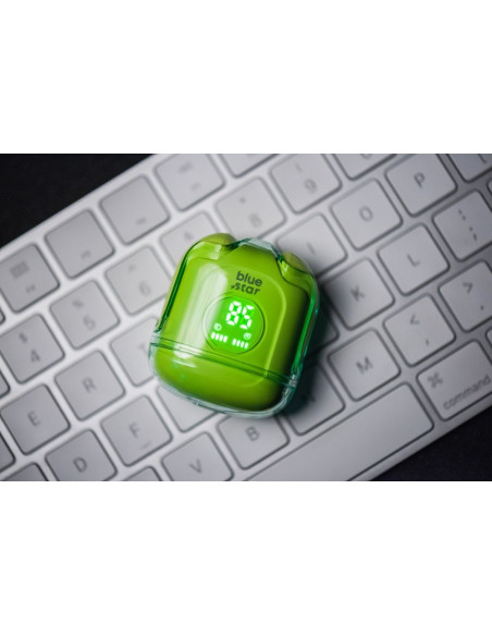 BLUE STAR Écouteurs stéréo sans fil / bluetooth TWS Transparency Fi22 vert