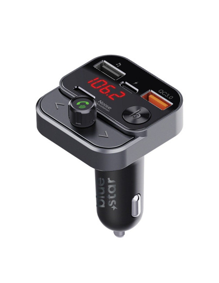 BLUE STAR Emetteur FM QC3.0 30W AutoStream BT84B noir