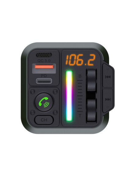 BLUE STAR Emetteur FM QC3.0 PD 20W AutoBeat MT04B noir