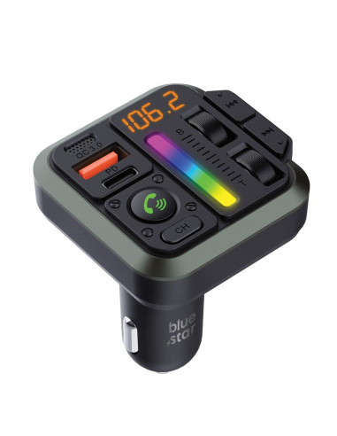 BLUE STAR Emetteur FM QC3.0 PD 20W AutoBeat MT04B noir