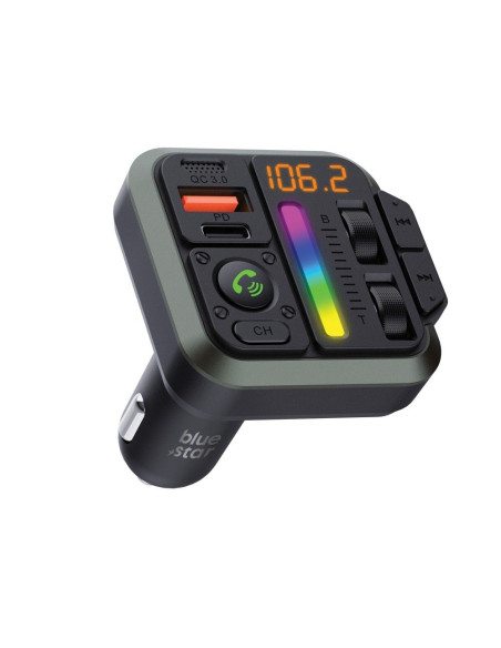 BLUE STAR Emetteur FM QC3.0 PD 20W AutoBeat MT04B noir