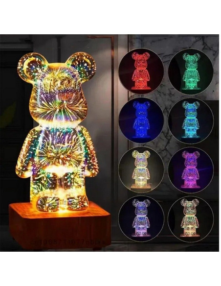 Veilleuse LED 3D Art Deco pour ourson debout L3GFBD