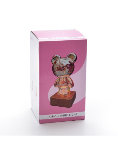 Veilleuse LED 3D Art Deco pour ourson debout L3GFBD