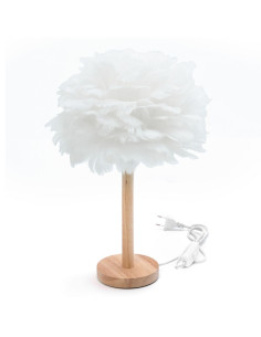 Lampe de chevet Art Déco à plumes blanc CBDPH