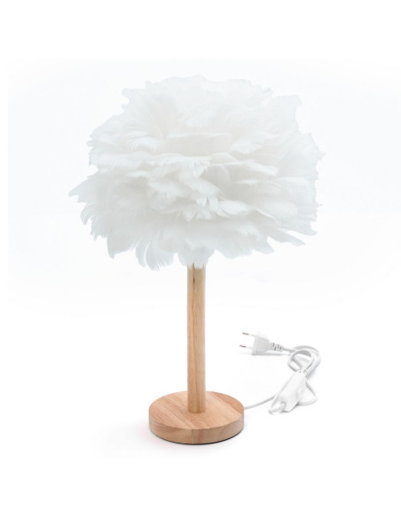 Lampe de chevet Art Déco à plumes blanc CBDPH