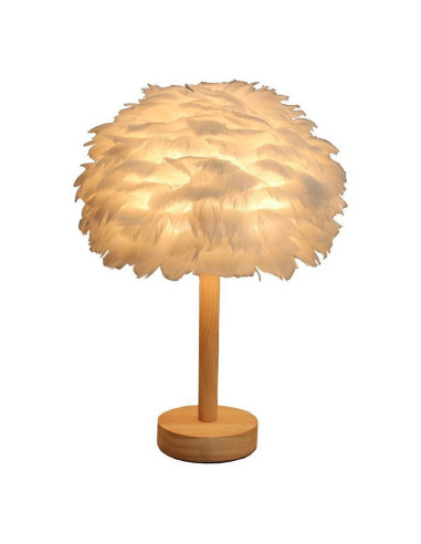 Lampe de chevet Art Déco à plumes blanc CBDPH