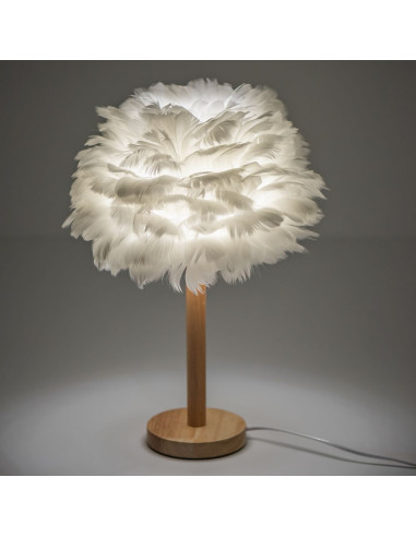 Lampe de chevet Art Déco à plumes blanc CBDPH
