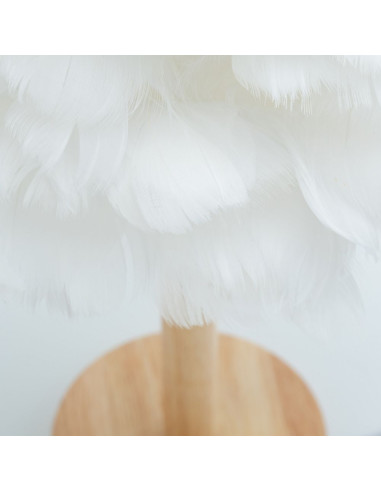 Lampe de chevet Art Déco à plumes blanc CBDPH