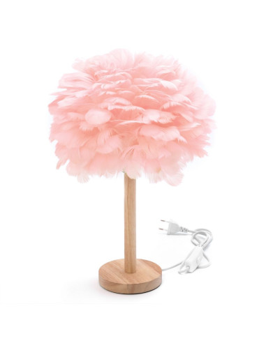 Lampe de chevet Art Déco en plumes de CBDPH poudrées
