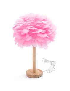 Lampe de chevet Art Déco plume rose CBDPH
