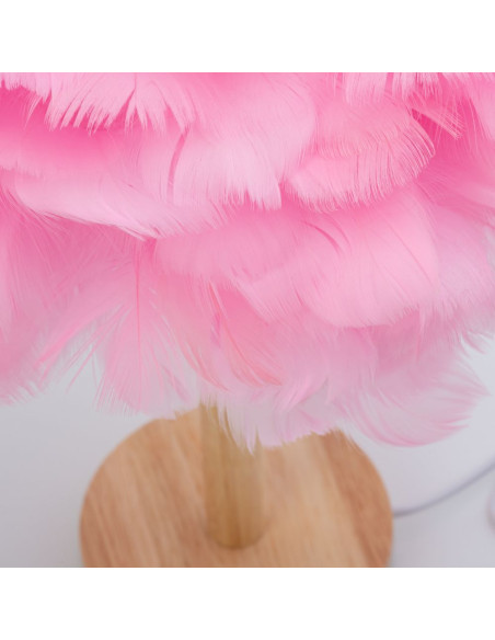 Lampe de chevet Art Déco plume rose CBDPH