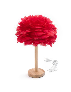 Lampe de chevet Art Déco à plumes rouge CBDPH