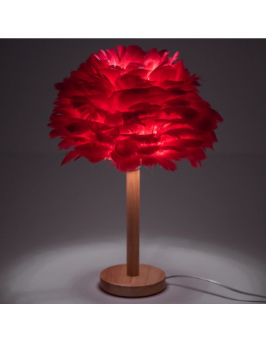 Lampe de chevet Art Déco à plumes rouge CBDPH