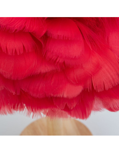 Lampe de chevet Art Déco à plumes rouge CBDPH