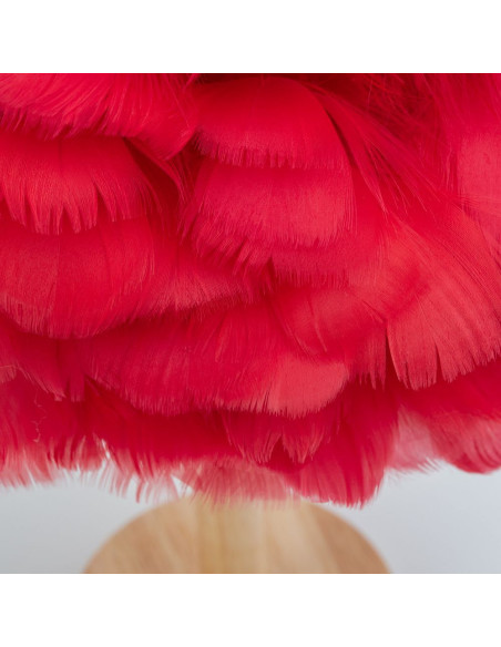 Lampe de chevet Art Déco à plumes rouge CBDPH