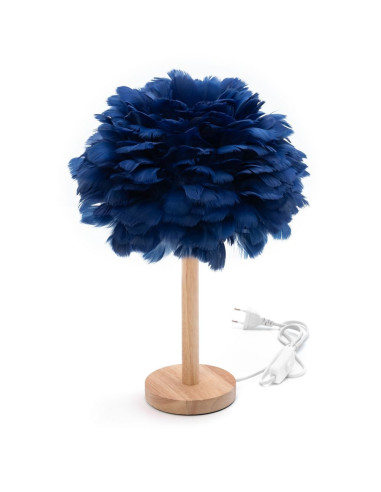 Lampe de chevet Art Déco à plumes bleues CBDPH