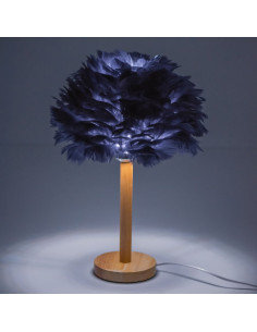 Lampe de chevet Art Déco à plumes bleues CBDPH 2