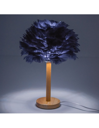 Lampe de chevet Art Déco à plumes bleues CBDPH
