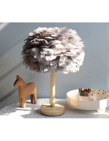 Lampe de chevet Art Déco à plumes bleues CBDPH