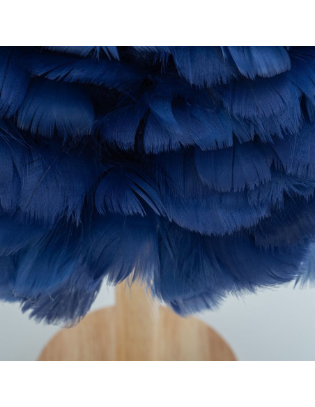 Lampe de chevet Art Déco à plumes bleues CBDPH