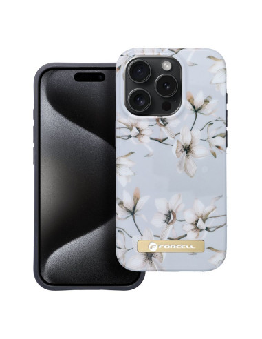 FORCELL F-PROTECT Mirage case compatible with MagSafe for IPHONE 15 PRO spring flowers