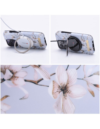 FORCELL F-PROTECT Coque Mirage compatible avec MagSafe pour IPHONE 15 Plus spring flowers