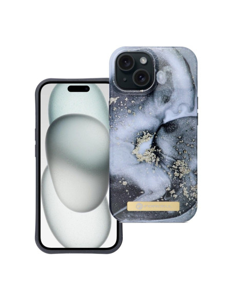 FORCELL F-PROTECT Coque Mirage compatible avec MagSafe pour IPHONE 15 brume marbrée