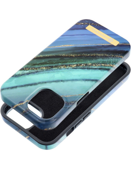 FORCELL F-PROTECT Coque Mirage compatible avec MagSafe pour IPHONE 15 marbre jade