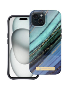 FORCELL F-PROTECT Coque Mirage compatible avec MagSafe pour IPHONE 15 marbre jade 2