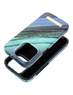 FORCELL F-PROTECT Coque Mirage compatible avec MagSafe pour IPHONE 15 Pro marbre jade