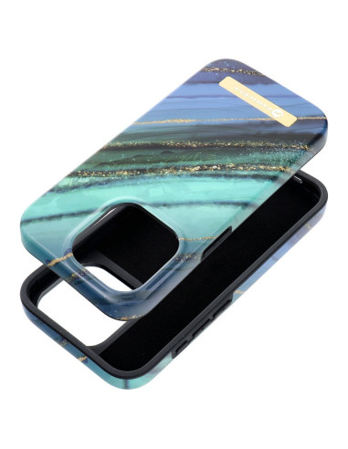 FORCELL F-PROTECT Coque Mirage compatible avec MagSafe pour IPHONE 15 Pro marbre jade