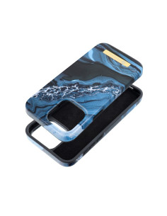 FORCELL F-PROTECT Coque Mirage compatible avec MagSafe pour IPHONE 15 Pro Max marbre océan
