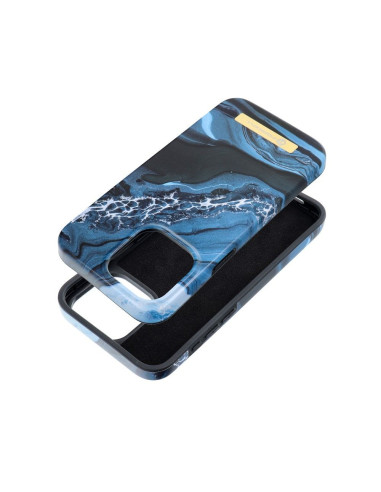 FORCELL F-PROTECT Coque Mirage compatible avec MagSafe pour IPHONE 15 Pro Max marbre océan