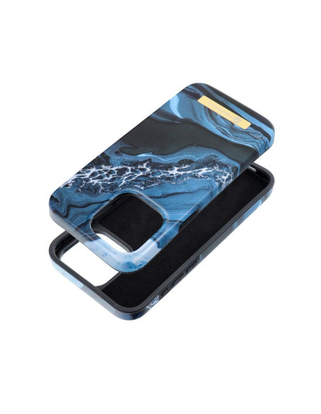 FORCELL F-PROTECT Coque Mirage compatible avec MagSafe pour IPHONE 15 Pro Max marbre océan