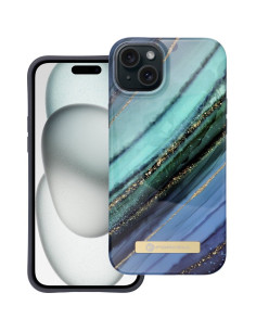 FORCELL F-PROTECT Coque Mirage compatible avec MagSafe pour IPHONE 15 Plus marbre jade 2