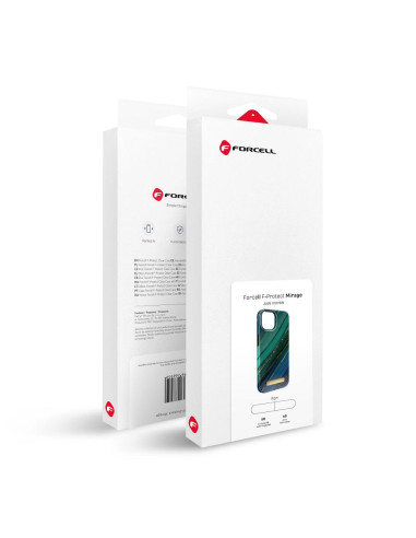 FORCELL F-PROTECT Coque Mirage compatible avec MagSafe pour IPHONE 15 Plus marbre jade
